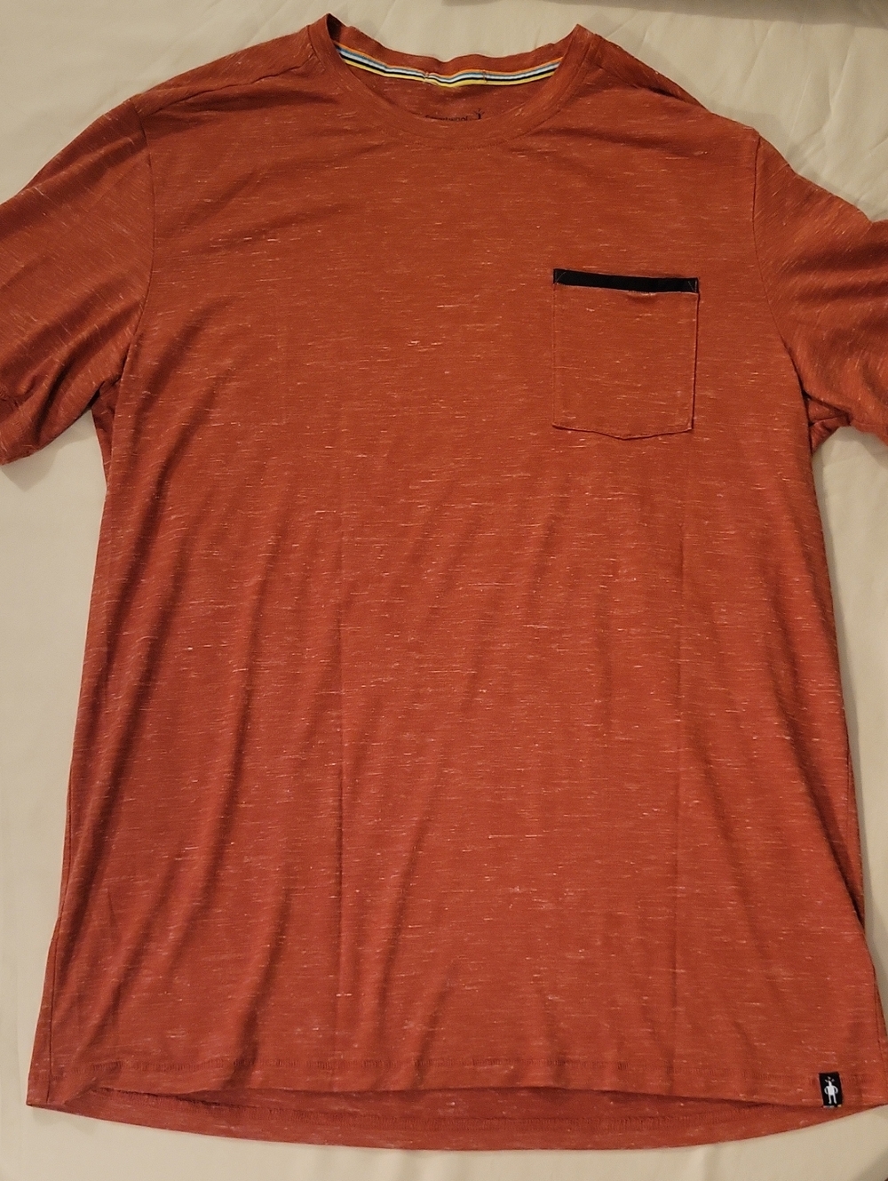 Smartwool Men's XL Merino Wool Sport Hemp Blend Short-Sleeve Pocket Tee Orange